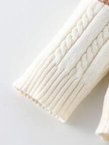 Áo len chui đầu họa tiết gấu jacquard màu mơ cho bé trai, áo len dày dài tay dễ thương cho trẻ em từ 0-3 tuổi, mùa thu/đông - Màu be - Xem 6