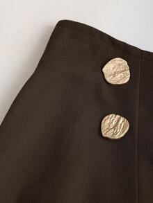 Sweetra Women's Elegant Commuting A-Line Skirt, Draping Slimming Effect, Spring/Autumn