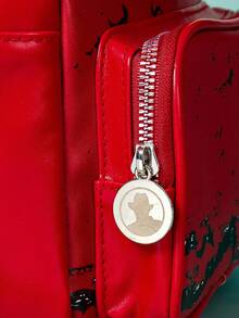 A Nightmare on Elm Street X ROMWE 字母图案女士复古涂鸦印花背包 - 紅色 - 查看 5