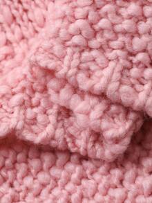 DAZY Women's Loose Casual Solid Color Pink Pullover Sweater, Simple Fashion Basic Knit Top For Autumn/Winter