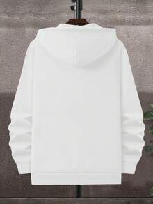 RueChic Felpa con cappuccio e zip da uomo in stile cardigan, in cotone, con laccetti, foderata in pile