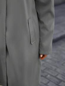 EMERY ROSE Płaszcz typu trencz z kapturem w jednolitym kolorze, plus size, jesień