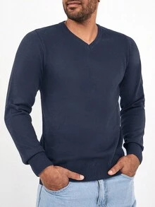 RueChic Męski Długi Rękaw Swetry