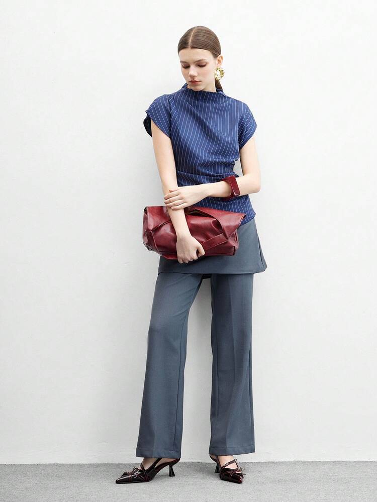 CUCCOO BIZCHIC 6cm Gradient Burgundy Mule Heels For Women