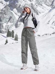 In My Nature 女式休闲宽松抽绳登山裤 - 深灰色 - 查看 8