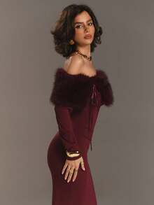Aloruh Women's Solid Color Faux Fur Off-Shoulder Long Sleeve Fitted Elegant Fashionable Dress Fall Clothes Fall Clothes For Women All Outfits Women Fall Outfits For Women Fall Outfits Autumn Clothes Women's Fall Clothes Party Dress Long Party Dresses Elegant Dresses For Party Party Dresses Party Dresses For Women Elegant Evening Dresses Elegant Blouses For Women Elegant Women's Blouses Burgundy Dress Burgundy Formal Dress For Women Wine Red Dress Marsala Dress Wedding Guest Dress Women Wedding Guest Dress Dress For Wedding Guest Formal Dresses For Wedding Guest Dresses For Wedding Event Wedding Guest Dress Elegant Wedding Guest Wedding Guest Dresses Wedding Dress Guest Dresses For Wedding Guest Evening Dress Chic Wedding Dresses For Wedding Burgundy Tube-Top Long-Sleeved Dress Is Slim And Elegant For A Romantic Date