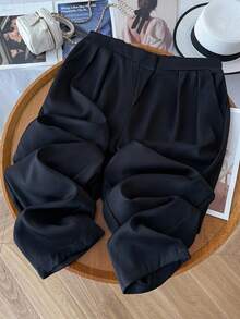 SHEIN Clasi Plus Size Suit Trousers With Inserted Pockets Graduation,Back To School,Teacher Outfits For Women Winter Fall Autumn - Black - View 7