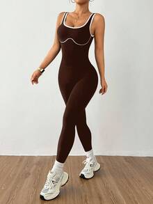 Dewbera Mono ajustado sin espalda y sin costuras