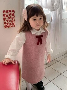 DAZY Toddler Girls' Round Neck Party Birthday Mid-Length Dress - Pink - View 6