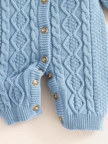 SHEIN Baby Casual Loose Long Sleeve Sweater Romper + Hat Fall Winter