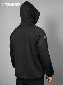 Manfinity Sport Polished Men's Polka Dot Print Drawstring Hooded Sweatshirt