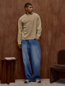 Musero 长袖宽松印花T恤 秋冬/春夏款 - 卡其色 - 查看 5