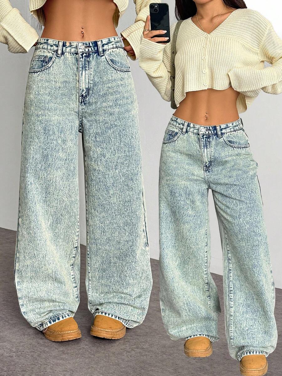 Jeanoix Women's Retro Style Casual Denim Jeans - Blue - View 1