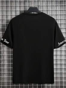 Manfinity LEGND LA Gothic Letter Design Men's Round Neck Casual Short Sleeve T-Shirt - Multicolor - View 2