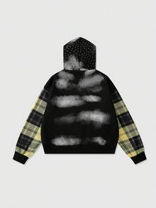 ROMWE MEN Street Life sweat-shirt à capuche vintage lavé pour hommes, style rétro streetwear, automne hiver - Multicolore - Voir 2