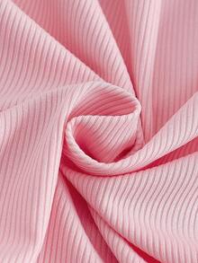 Genkimix Kids 女童蝴蝶结字母印花粉色长袖上衣和蝴蝶条纹印花裤两件套睡衣套装 - 粉色 - 查看 4