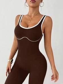 Dewbera Mono ajustado sin espalda y sin costuras