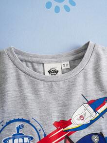 SHEIN | PAW Patrol Young Boy Cute Cartoon Pattern Round Neck Dropped Shoulder Long Sleeve Loose Knit T-Shirt Fall Winter - Grey - View 6