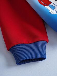 SHEIN | PAW Patrol Bluza z dzianiny raglanowej z okrągłym dekoltem i nadrukiem w kolorowe bloki dla chłopców, jesień/zima