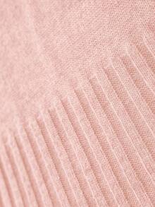 Franclia Suéter de punto de manga larga con hombros abiertos, lazo y unicolor, de moda simple para mujer - Rosa - Ver 7