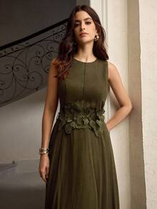 ZEYLAH ROBE D'ÉTÉ EN LIN COL ROND SANS MANCHES