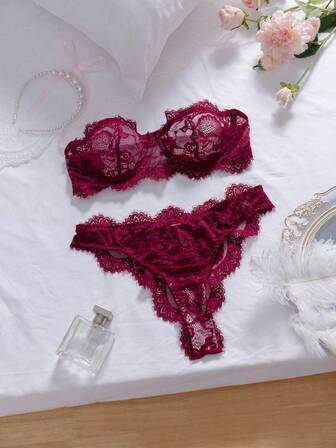 2pcs Women's Elegant Sexy Lace Lingerie Set