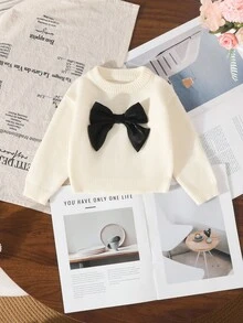 SHEIN Baby Girl Cute Casual Lady Elegant Bow Cardigan Sweater Top Cardigan + Black TUTU Skirt 2-Piece Set, Three-Dimensional Bow Cardigan, Beige Cardigan Sweater, Black Skirt Sweater 2-Piece Set, Fashionable Design Cutting-Edge Fashion Design Can Be Worn Indoors And Outdoors, Simple Style, Suitable For Indoor, Outdoor, Daily, Sports, Play, Party, Photo, Vacation, Festival