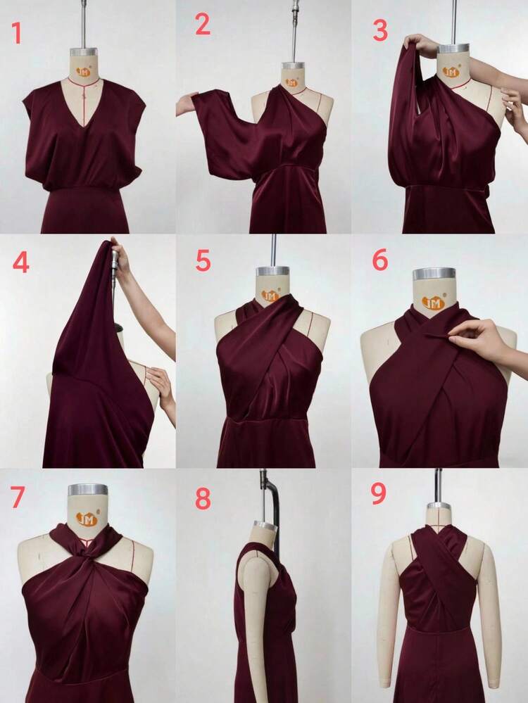 Anewsta Essential Crossover (With Fixed Buckle) Halter Elegant Urban Resort Sleeveless Dress