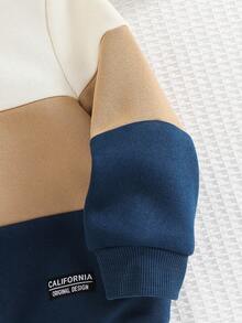 Cozy Pixies Felpa girocollo a maniche lunghe con colori a contrasto per bambino, versatile e confortevole in autunno/inverno