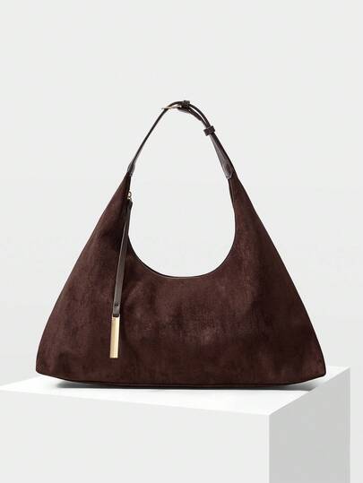 MOTF PREMIUM 纯色绒面革超大号水桶单肩包