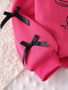 Bộ 2 quần dài tay in họa tiết bướm thường ngày cho bé gái, dễ thương và thời trang cho mùa thu - Màu Hồng Tươi - Xem 5
