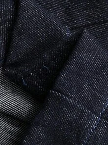 DAZY 女士夏季圆领蕾丝拼接无袖开衫背心配直筒牛仔裤休闲套装 - 深色水洗藍 - 查看 8