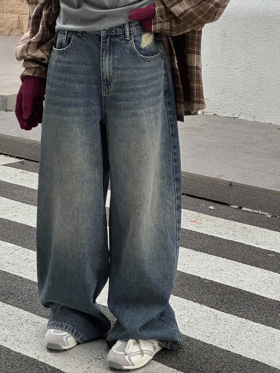 DAZY 青少年女孩日常穿着牛仔裤 - 藍色 - 查看 1