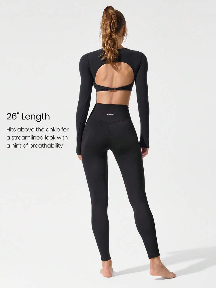 26" FeatherFit™-Warm CozyCore Soft Warm Stretchy High-Rise Waist Front Seam Zipper Side Pockets Leggings Low-Impact Yoga Pilates Studio Daily Casual Fall Winter