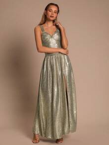 Glamine 彩虹色亮片系带露背优雅女装 返校装 女式街头服饰 女士生日礼服 女士外出上衣 女士 Y2k 可爱冬季服装 女士俱乐部服装 女士夜间外出性感亮片连衣裙 - 黃色 - 查看 4