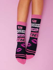 Mean Girls | SHEIN 3 đôi tất nữ mềm mại, thoáng khí, thấm hút mồ hôi, kiểu dáng thường ngày, ngọt ngào, dài đến bắp chân, màu hồng dễ thương, mũi và gót được gia cố để tăng độ bền, phù hợp mọi mùa hè và đông. - Nhiều màu - Xem 8