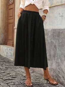 Brillora Falda paraguas de color liso para mujer - Negro - Ver 4