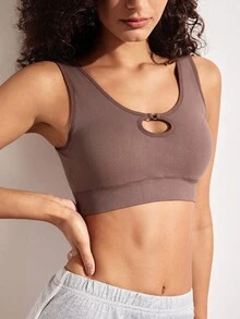 NudeFit 1pc Wireless & Unpadded Bra For Women - Brown - View 4