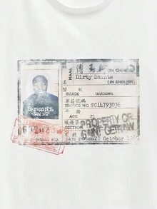 Open Phase STONE DISTRICT 男士新款时尚嘻哈印花T恤 春夏款 - 白色 - 查看 3