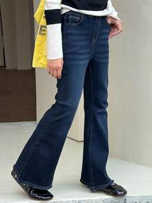 DAZY Tween Girls Flared Denim Jeans - Blue - View 5