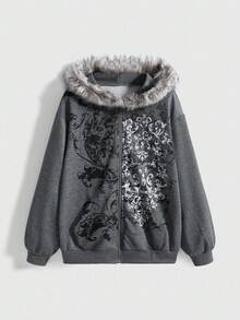 ROMWE Grunge Punk Grunge Y2K Subculture Retro Leopard Print Tank Top - Grey - View 5