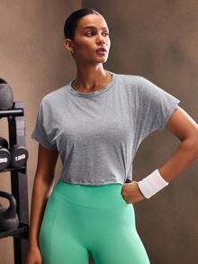 Powerista Camiseta deportiva para mujer con mangas de murciélago y sin espalda