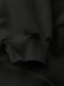 EMERY ROSE 女士小猫印花保暖厚实圆领运动衫 - 黑色 - 查看 4