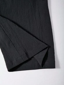 Girls' Casual Versatile Black Pants, With White Horse Embroidery On Top Left, Elastic Waistband, Suitable For Autumn/Winter Outings, Walking, Shopping, Commuting, Can Be Paired With Long Sleeve Tops And Pants - Black - View 8