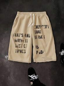 Manfinity Roghcode Men's Casual Loose Drawstring Shorts - Apricot - View 3