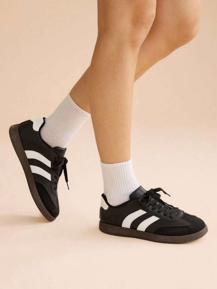 CUCCOO EASI 2026 New Black German Training Shoes For Women, Thick Sole Elevated Casual Sneakers, Suitable For Spring And Autumn
