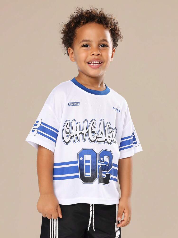Chicago Baseball Style Jersey T-Shirt With Varsity Numbers