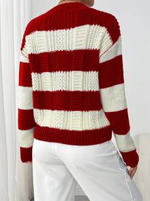 EMERY ROSE Solid Color Round Neck Casual Long Sleeved Sweater Pullover For New Year Clothes - Multicolor - View 2