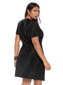 Solavibe Plus Size Pleated Casual Resort Dress