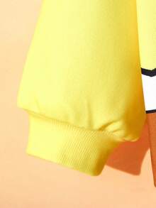 SpongeBob SquarePants | SHEIN Young Boy Cute Cartoon Pattern Casual Loose Fit Long Sleeve Yellow Sweatshirt Character Clothes